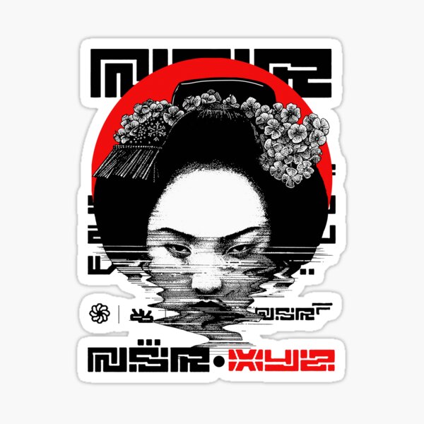 Japanese Geisha Urban Vaporwave Cyberpunk Style Sticker For Sale By