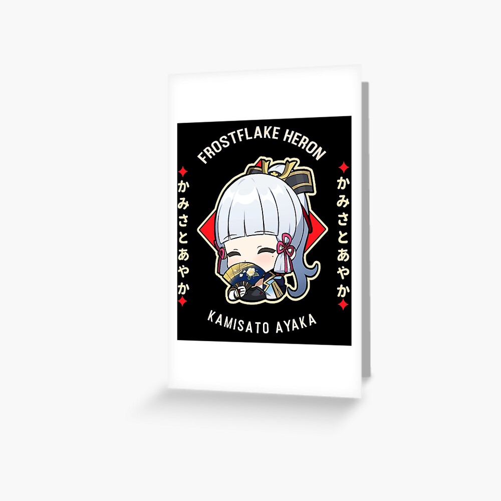 Kamisato Ayaka Chibi Genshin Impact Chibi Style Greeting Card For