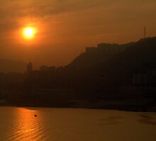 Smoggy Sunset by Merilyn