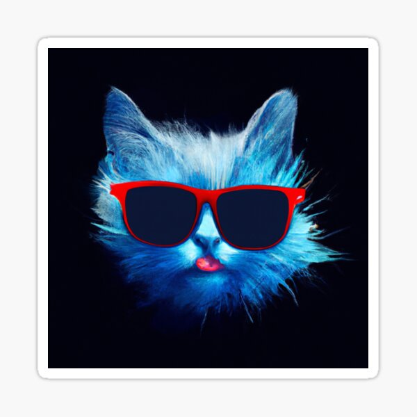 Funny Cat Face With Funky Glasses Sticker For Sale By Jkn Store