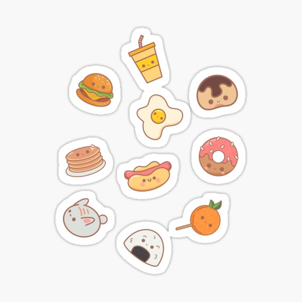 Kawaii Foods Sticker For Sale By Zhangs Redbubble