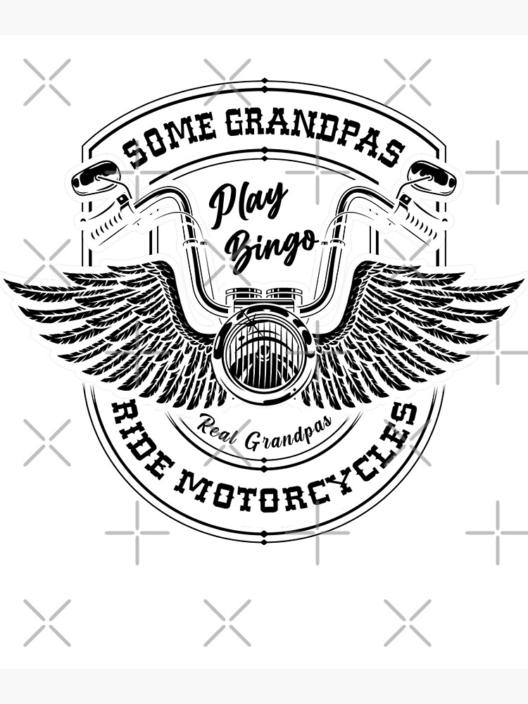 Real Grandpas Ride Motorcycles Funny Biker Grandfather Poster For