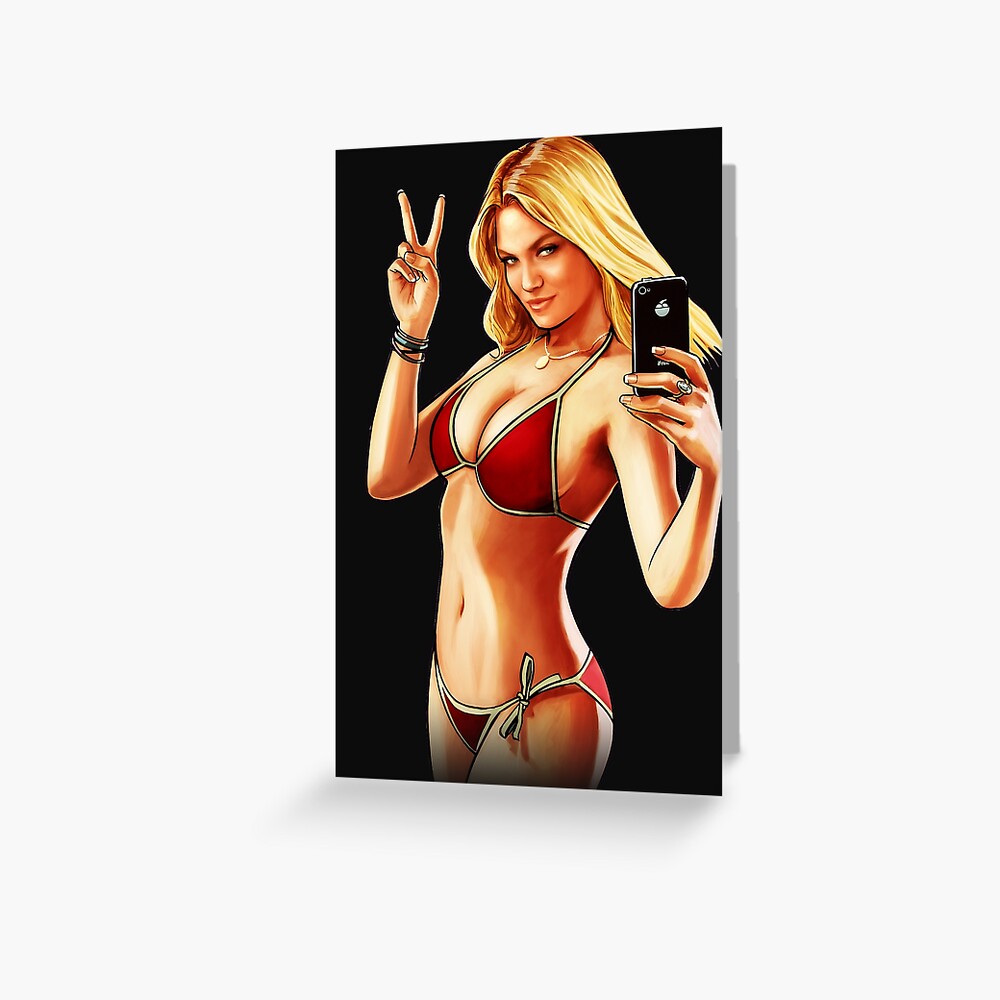 GTA V Pin Up Bikini Girls Greeting Card For Sale By NEOFO Redbubble