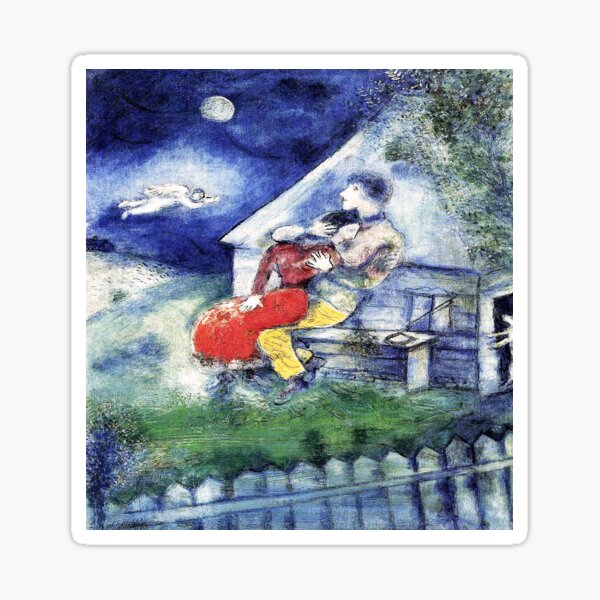 Marc Chagall 1929 Lovers Sticker For Sale By Yacinshoping Redbubble