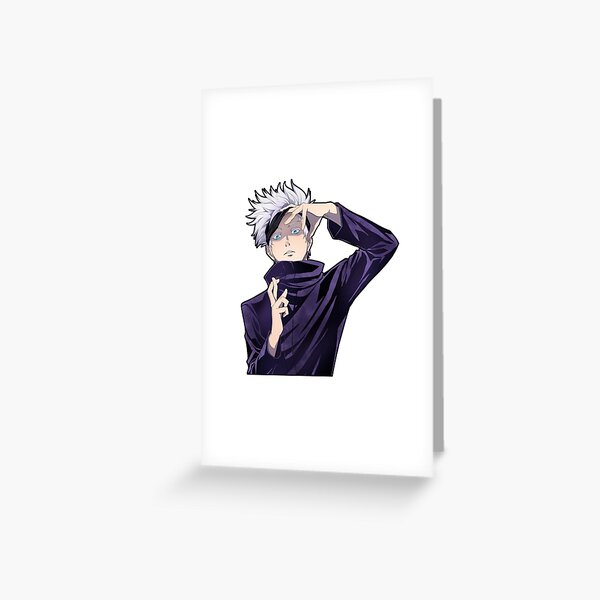 Satoru Gojo Jujutsu Kaisen Greeting Card For Sale By Muzads Redbubble