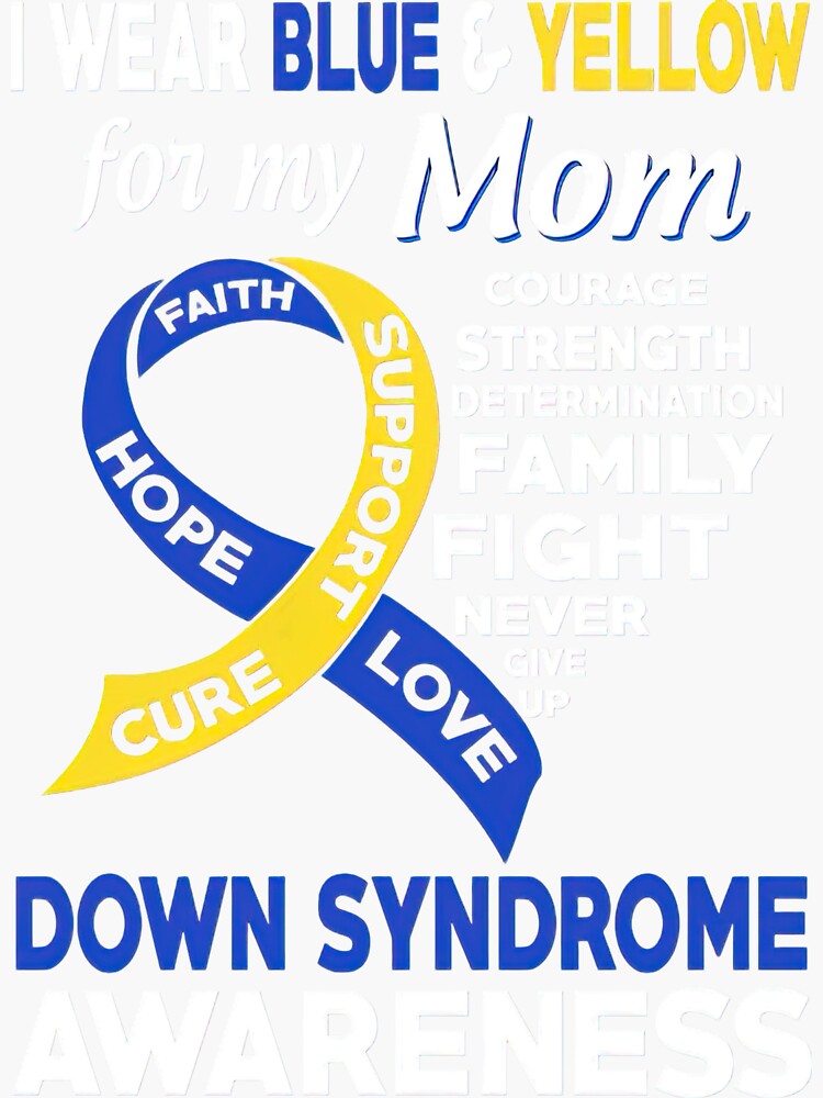 Pegatina Concienciación sobre el síndrome de Down Llevo azul y