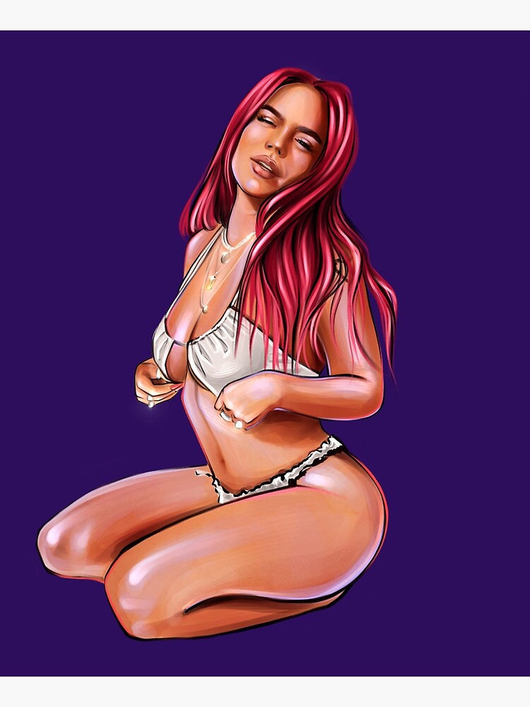 Karol G Gatubela Red Hair PNG No Background NEW 2022 Apron For Sale