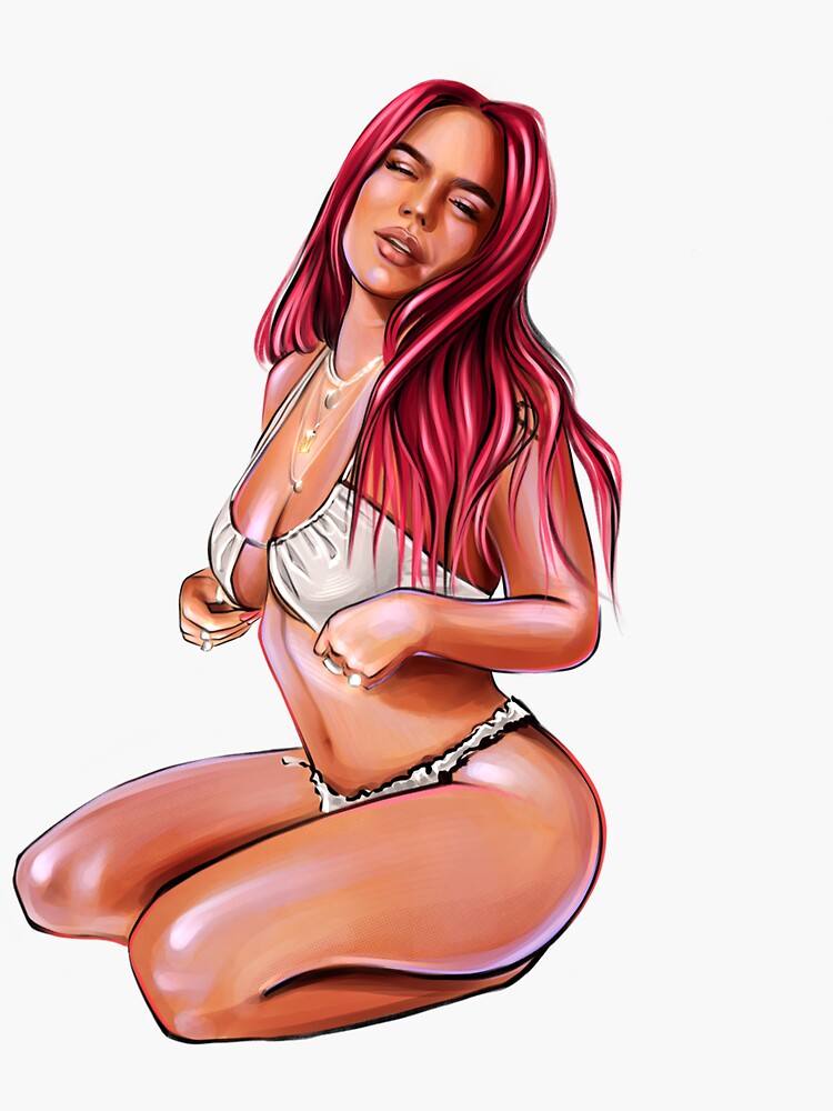 Karol G Gatubela Red Hair PNG No Background NEW 2022 Sticker For