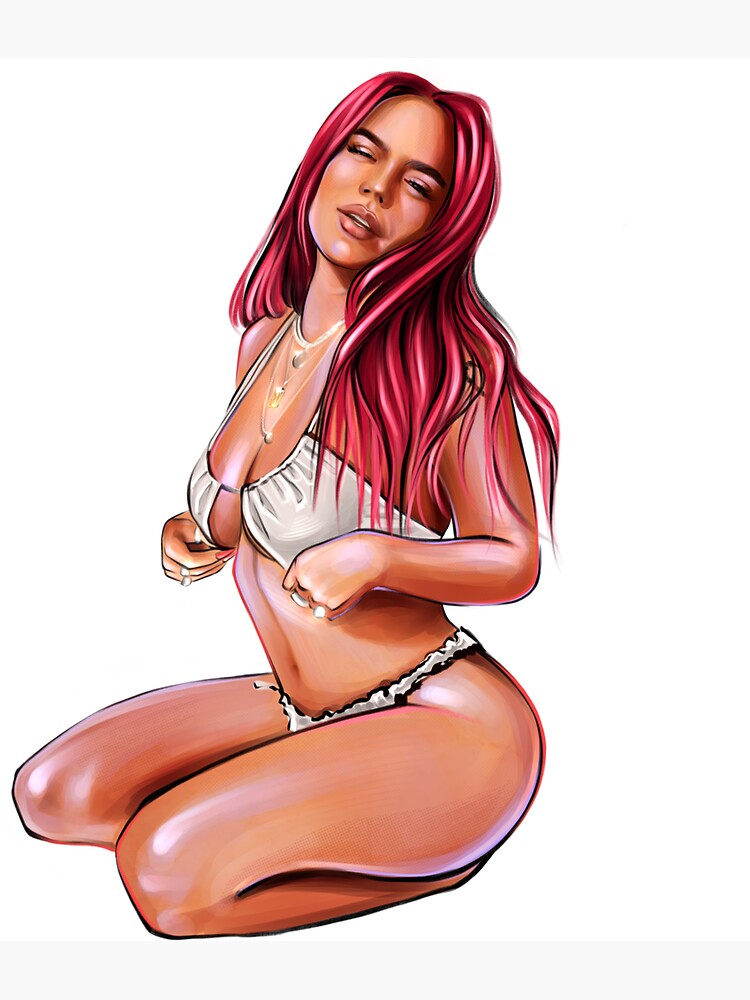 Karol G Gatubela Red Hair Png No Background New Magnet For Sale