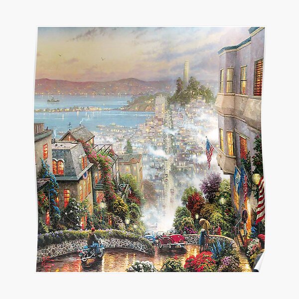 Thomas Kinkade Thomas Kinkade San Francisco Lombard Street Poster