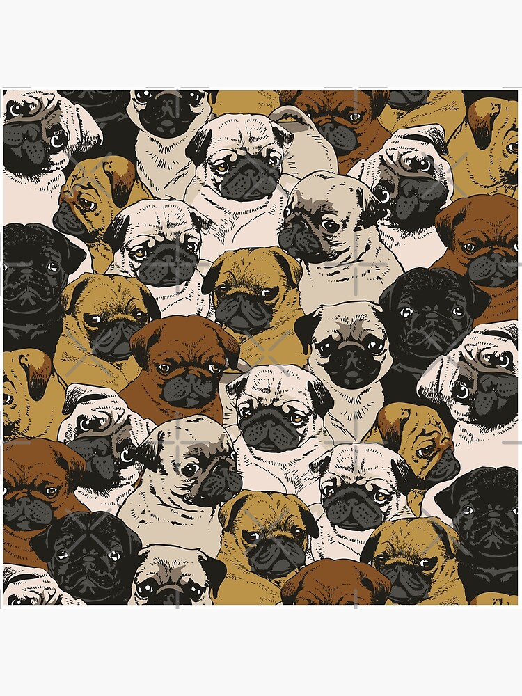 Social Pugs Throw Pillow For Sale By Huebucket Redbubble