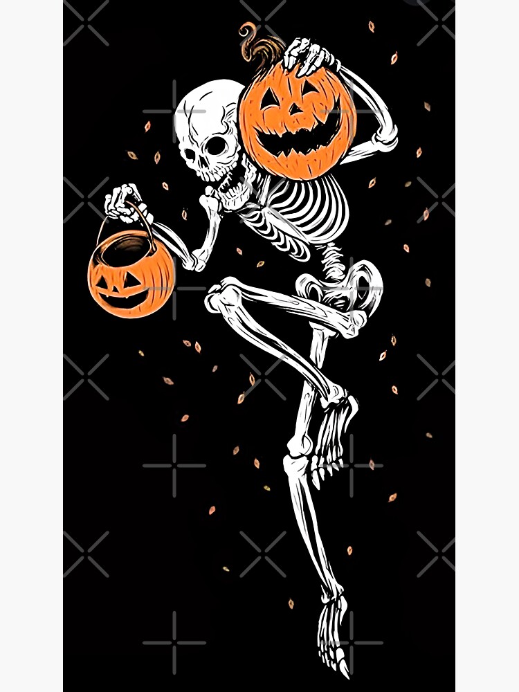 Happy Halloween Skeleton With Jack O Lanterns Sticker For Sale By