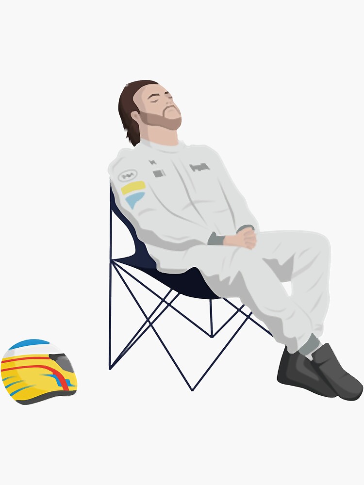 Fernando Alonso Deckchair F1 Classic Sticker For Sale By