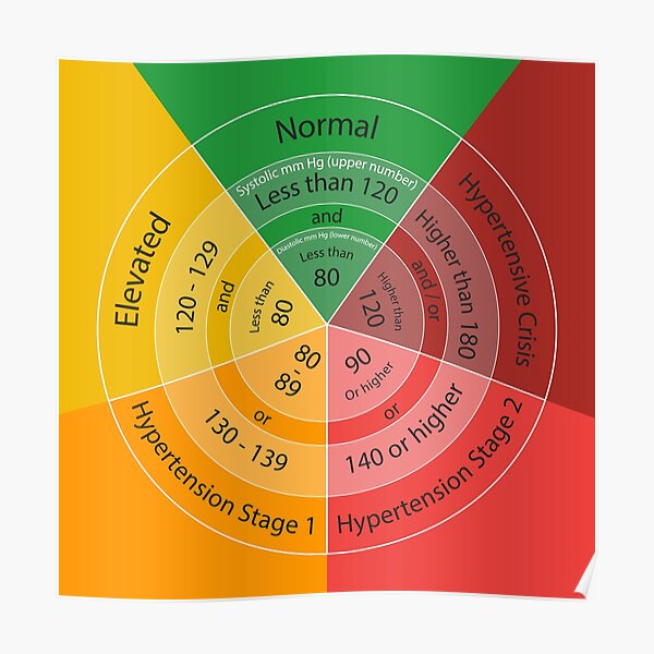 Blood Pressure Chart Poster For Sale By Mayumiart Redbubble