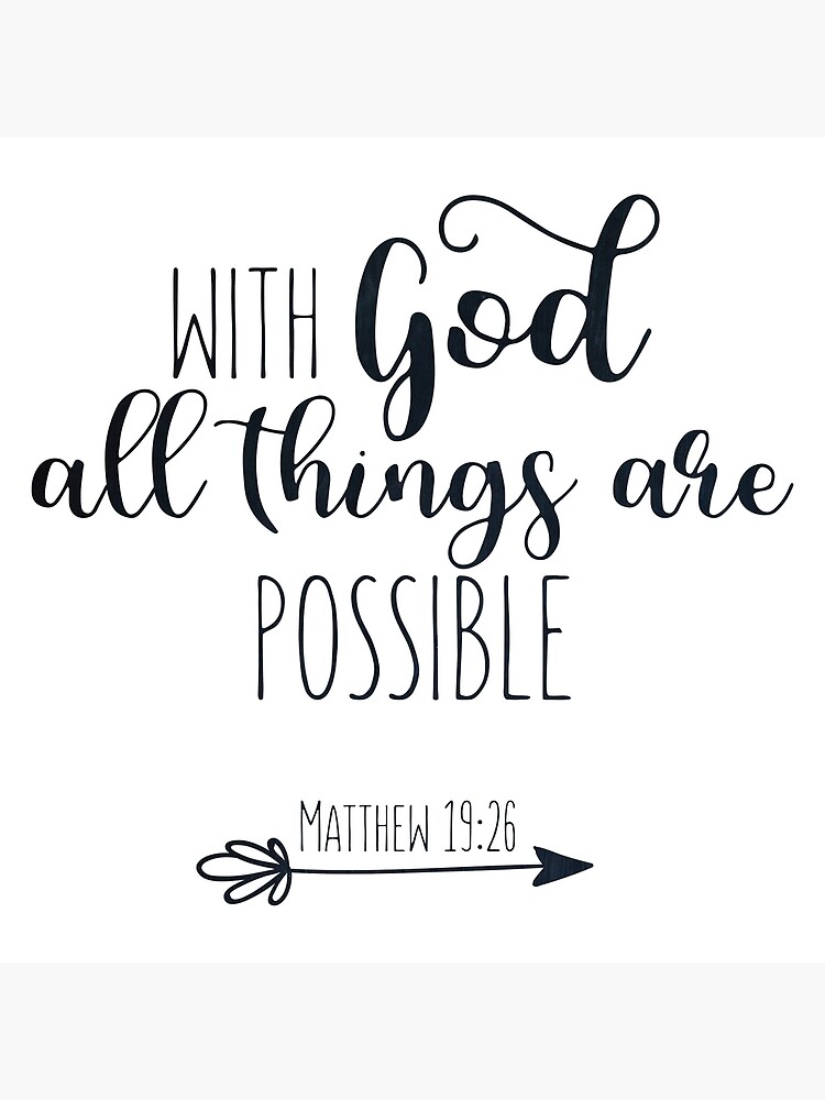 Bible Verse With God All Things Are Possible Canvas Print By Walk