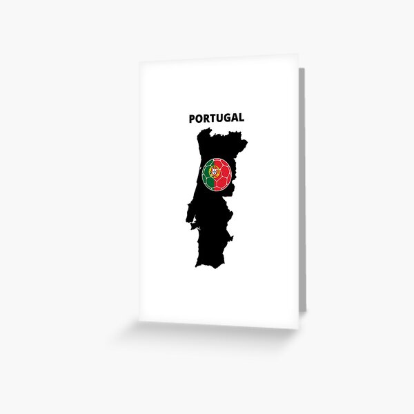 Tarjetas De Felicitaci N Mapa De Portugal Con Bal N De Futbol Y