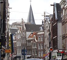 Crowded street Amsterdam by christinawalker