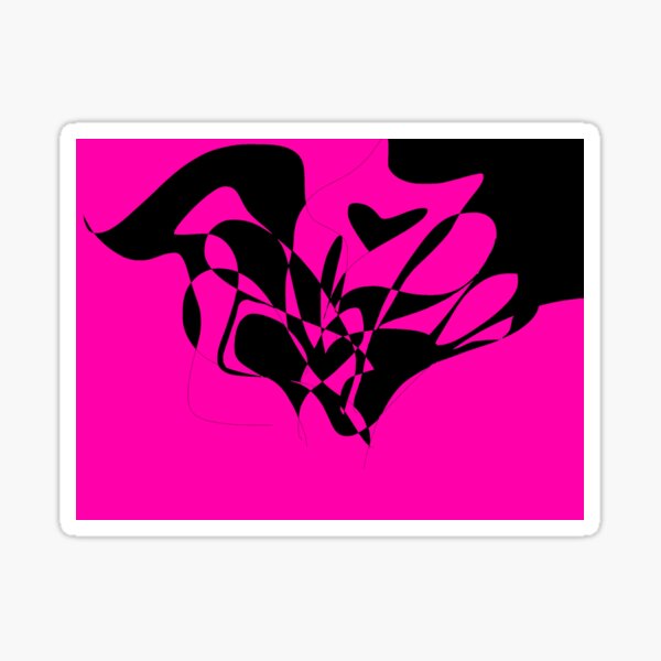 Pink And Black Heart Sticker For Sale By Werwearingblack Redbubble