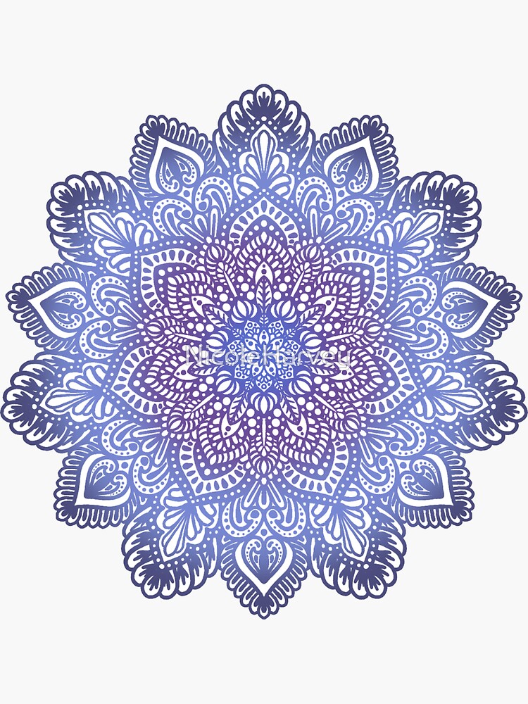 Purple Mandala Sticker By Nicoleharvey Redbubble