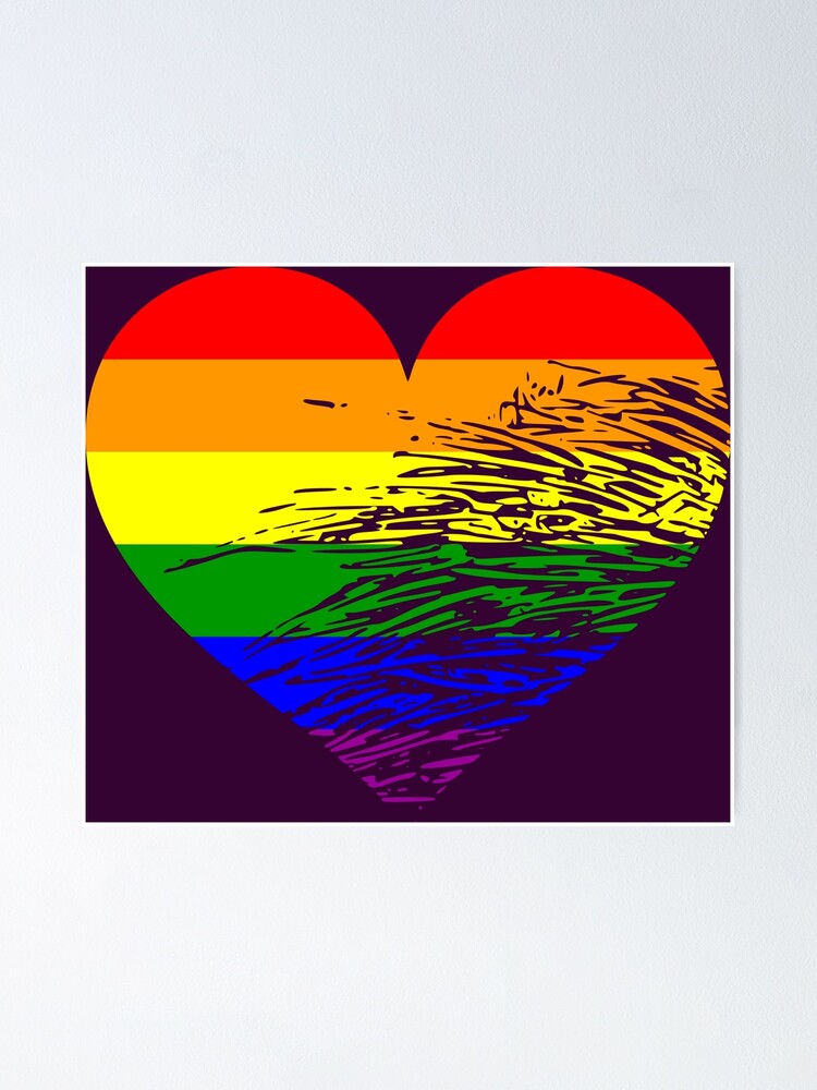 Gay Pride Flag Heart Poster For Sale By StarWheels Redbubble