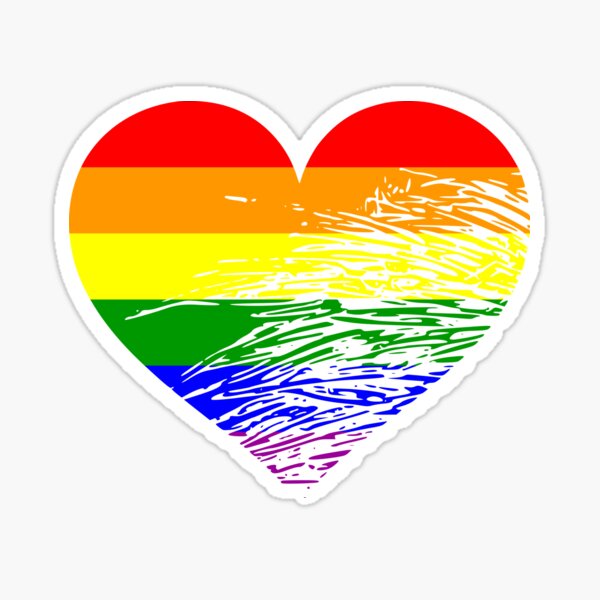 Gay Pride Flag Heart Sticker For Sale By StarWheels Redbubble