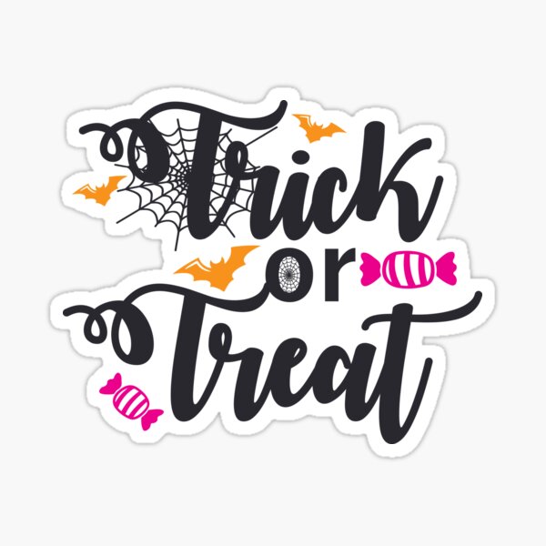 Trick Or Treat Sticker For Sale By Print And Arrow Redbubble