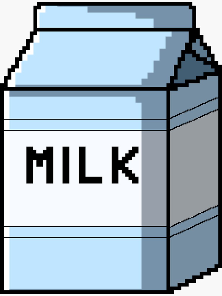 Simple Pixel Art Of Milk Carton Sticker For Sale By H Map Redbubble