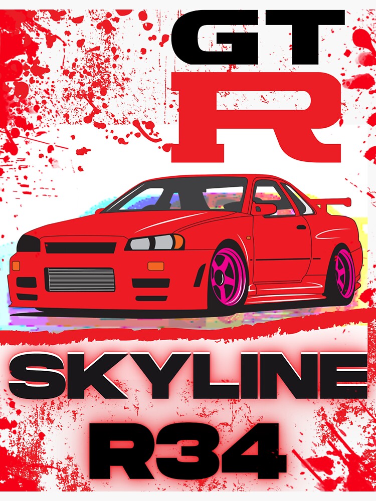 Nissan Skyline Nissan Gtr Nisane R34 Red Gtr Sticker For Sale By