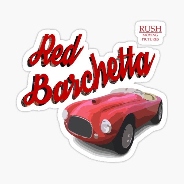 Red Barchetta Song Logo Sticker For Sale By Vince19Drums Redbubble