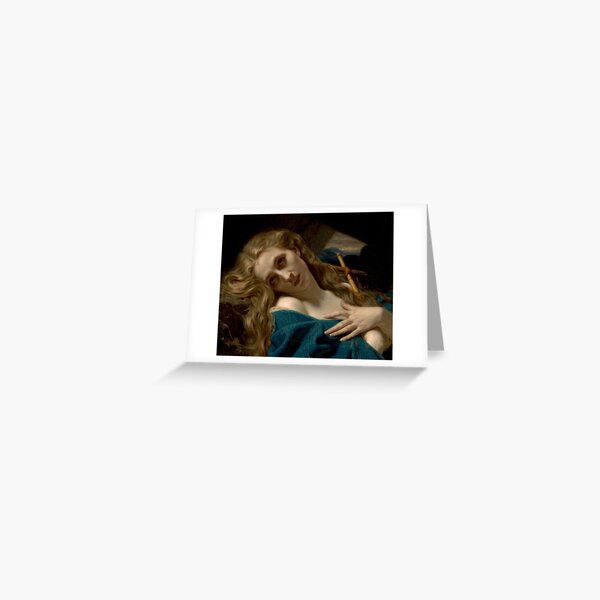 Mary Magdalene In The Cave Hugues Merle Greeting Card For Sale By