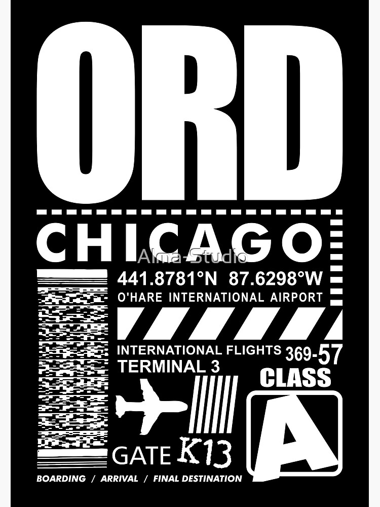 Chicago International Airport OHare ORD Poster For Sale By Alma