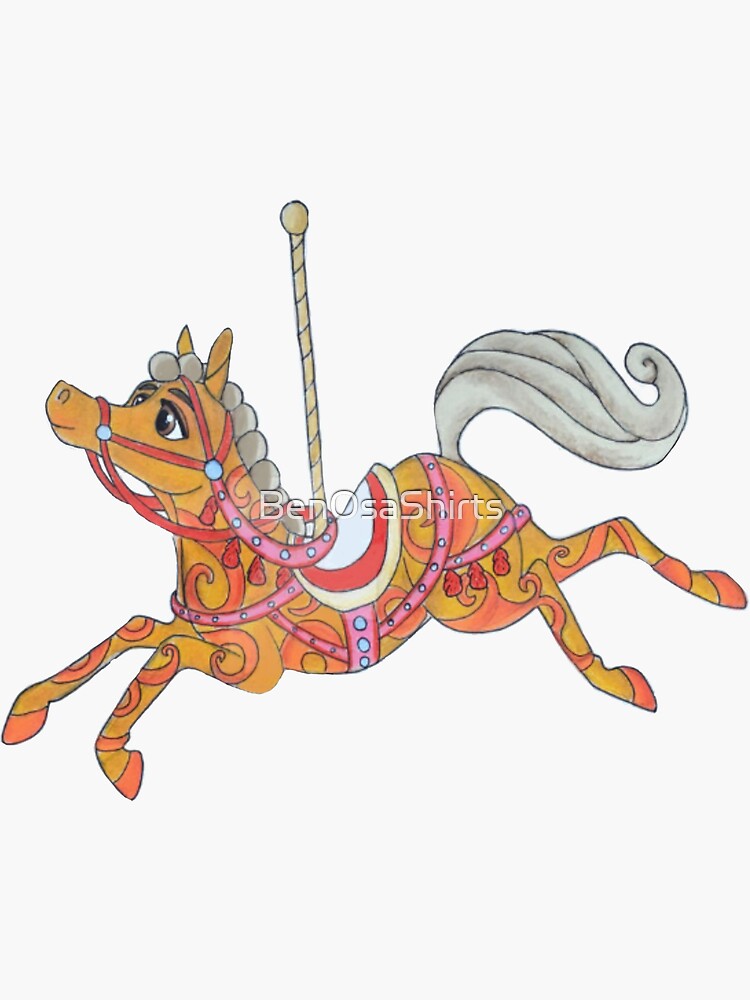 Jolly Holiday Carousel Sticker For Sale By BenOsaShirts Redbubble