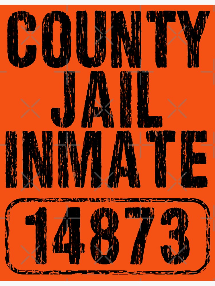 Halloween County Jail Inmate Prisoner Costume Party Sticker For Sale