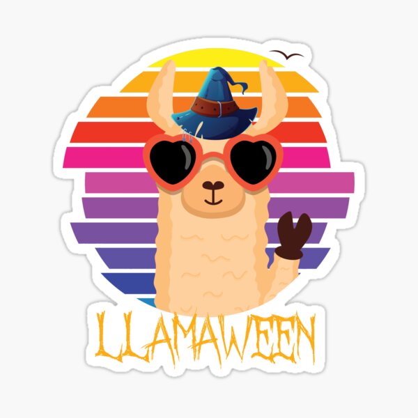 Happy Llamaween Sticker For Sale By Designandtales Redbubble