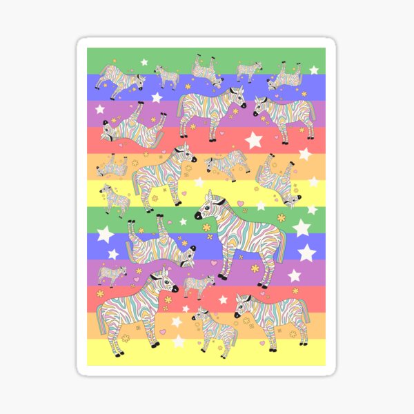 Gay Zebra Pride Flag Pattern Sticker For Sale By Runawaychimera