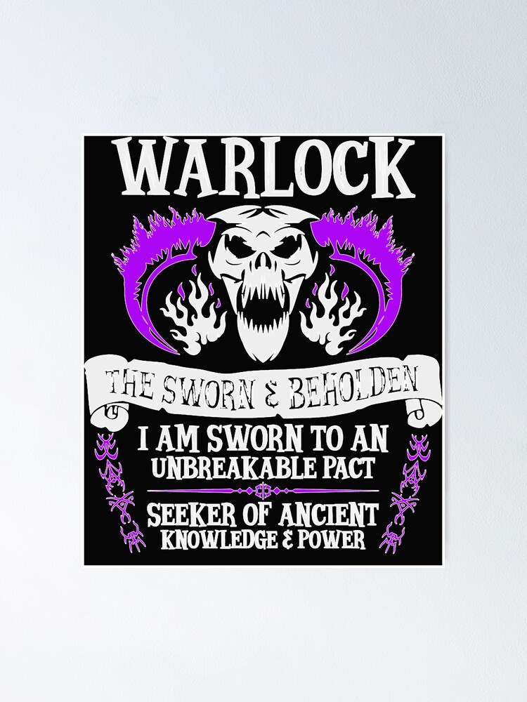 Warlock The Sworn And Beholden Dungeons Dragons Poster For Sale