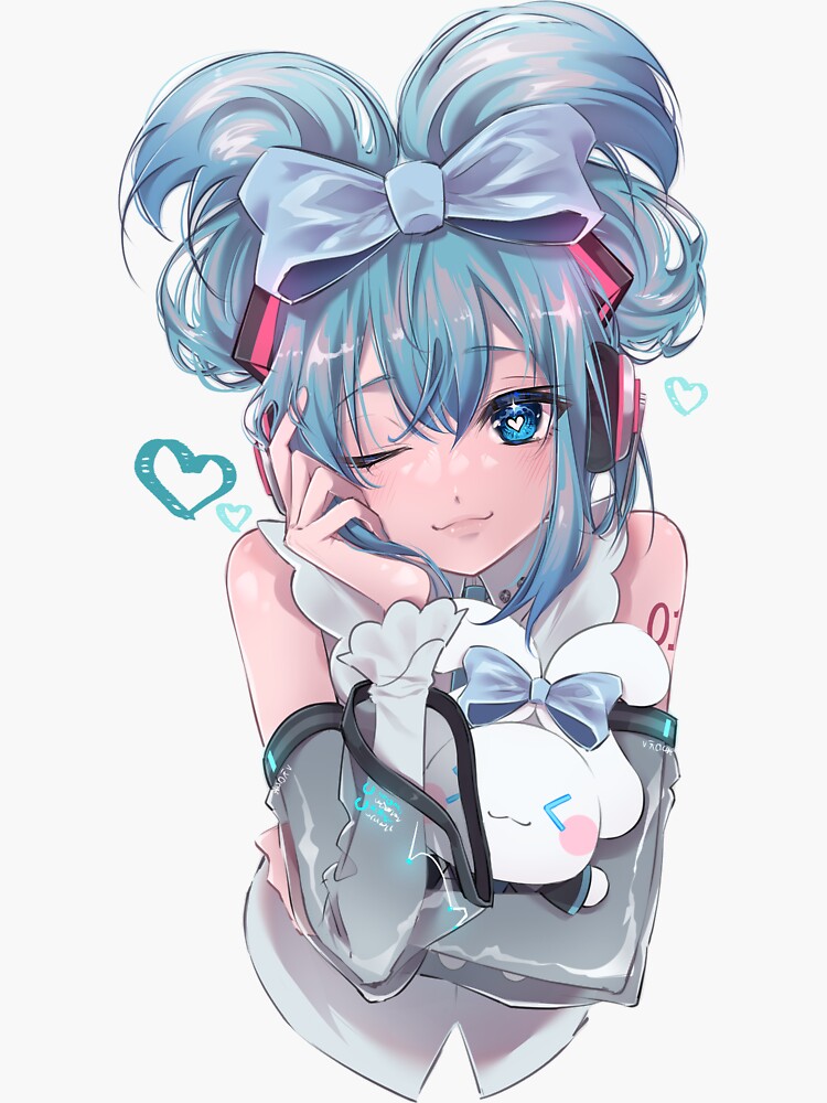 Hatsune Miku And Cinnamoroll Sticker For Sale By Jaquelinethu Redbubble