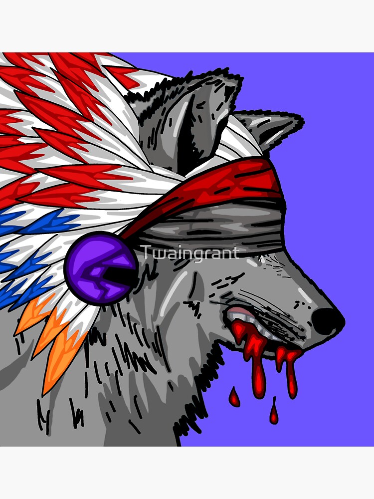 Blind Indian Chief Wolf Digital Art Sticker For Sale By Twaingrant