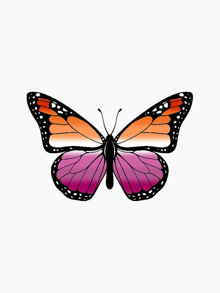 Lesbian Pride Butterfly Sticker For Sale By Spadesir Redbubble