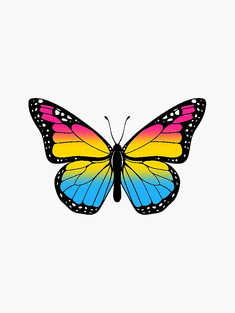 Pan Pride Butterfly Sticker For Sale By Spadesir Redbubble