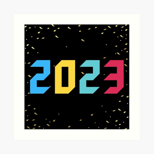 Lámina artística feliz año nuevo 2023 año nuevo 2023 de manvithmp