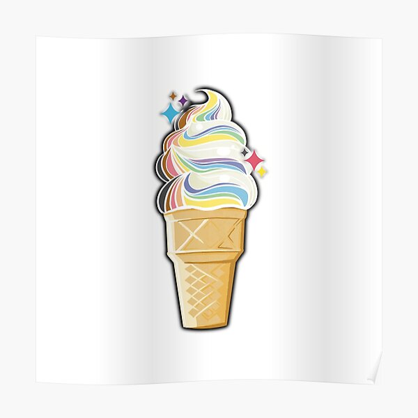 Inclusive Gay Pride Flag Fun Lgbtq Ice Cream Poster For Sale By