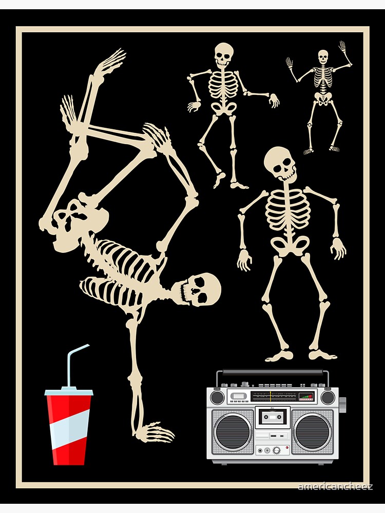 Break Dancing Skeletons Sticker For Sale By Americancheez Redbubble