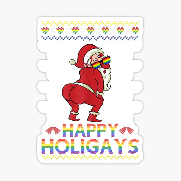 Gay Santa Claus LGBT Rainbow Pride Happy Holigays Ugly Christmas