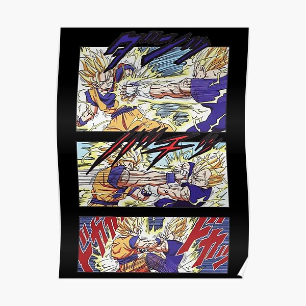 Goku Vs Majin Vegeta Manga Page Poster For Sale By Rachelerican W