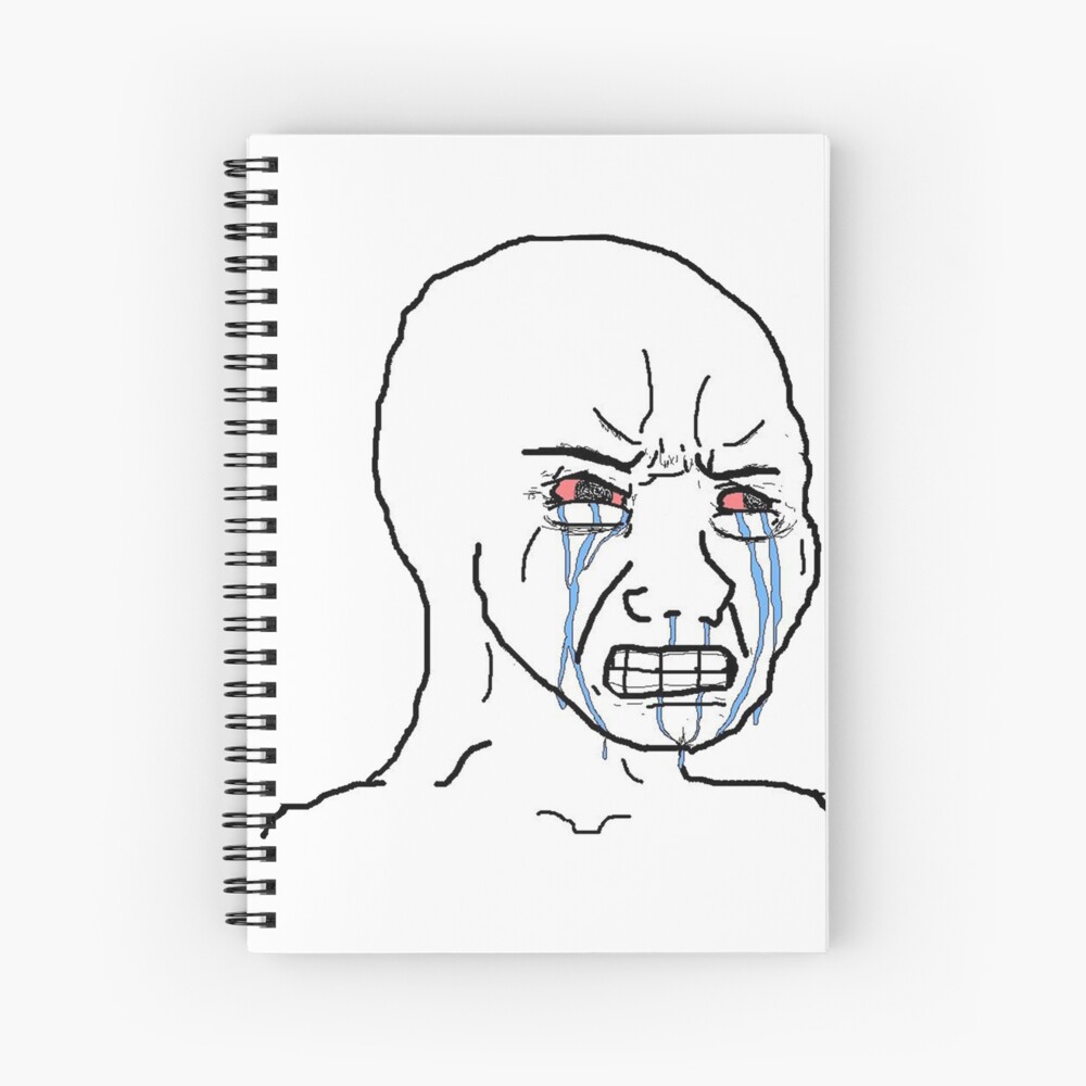 Crying Wojak Meme Spiral Notebook For Sale By Pascaraul Redbubble