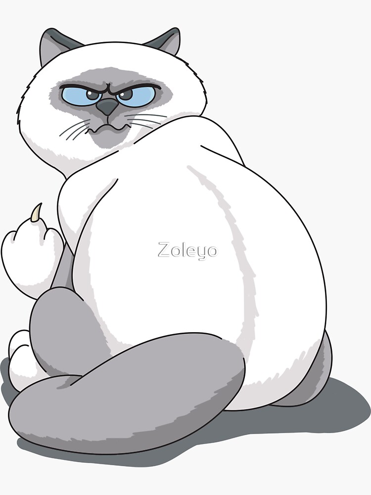 Cat Fuck You Sticker For Sale By Zoleyo Redbubble