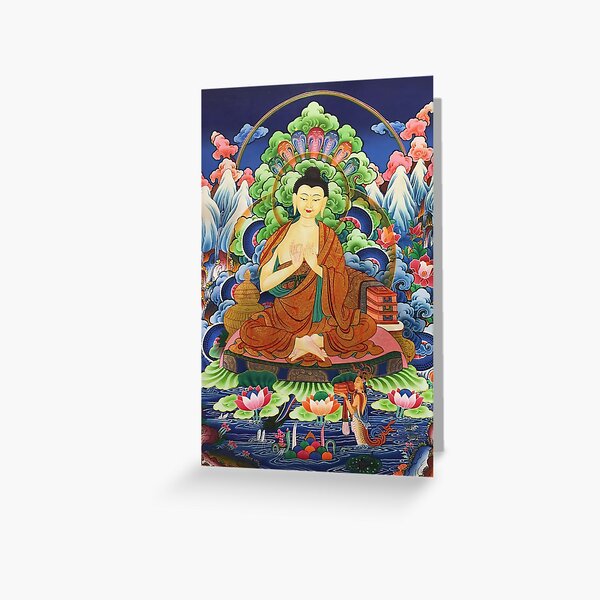 Lord Nagarjuna Buddhist Thangka Painting Greeting Card For Sale By