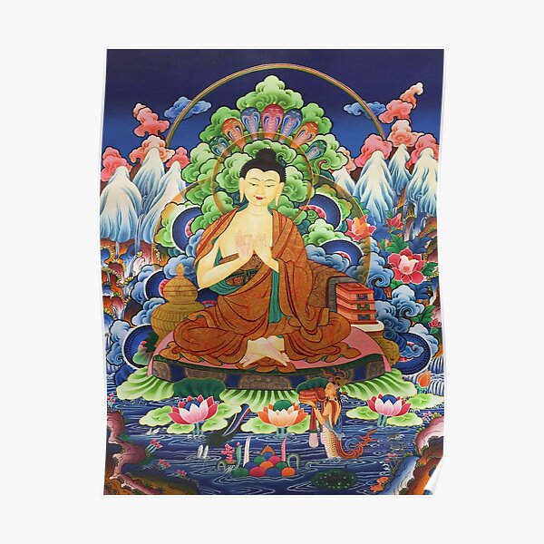 Lord Nagarjuna Buddhist Thangka Painting Poster For Sale By Onodera