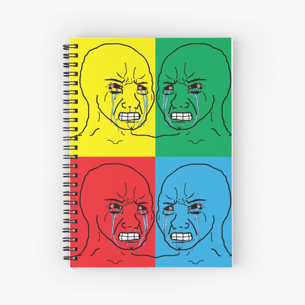 Crying Wojak Meme Spiral Notebook For Sale By Yosfeno Redbubble